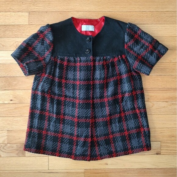 Badgley Mischka wool blend plaid cropped jacket S - Picture 2 of 10